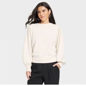a new day Women's Cream Crew Neck Sweater